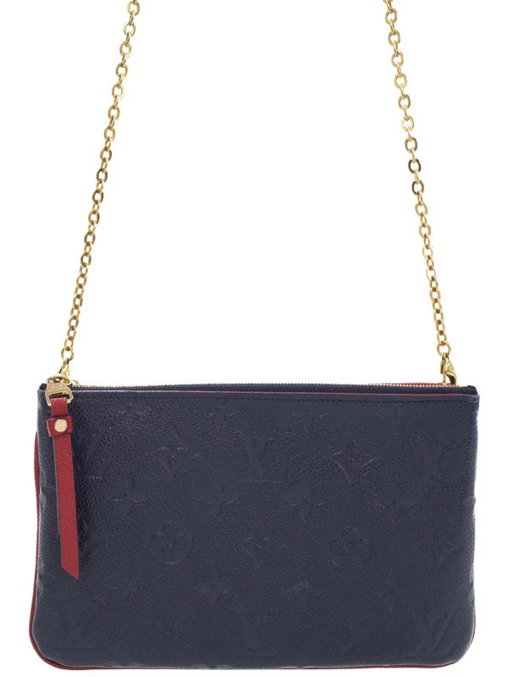 Louis Vuitton Monogram Empreinte Pochette Double Zip Chain Shoulder Bag